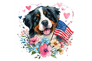 Prompt Patriotic DOG Clipart, a Decorative Illustration by Creative design (Thumbnail 7 of 7)