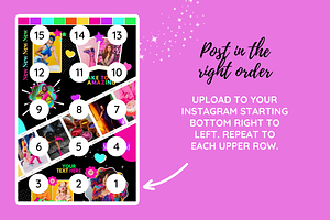 Neon Instagram Puzzle Template