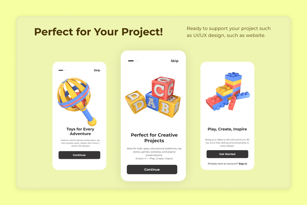 Kids Toys 3D Icon Set, an Object Illustration by twinstd (Photo 4 of 6)