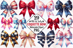 4th Of July Coquette Bow Sublimation, a Seasonal Illustration by RobertsArt