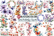 Floral Butterfly Border Clipart, an Illustration by Rose Art (Thumbnail 1 of 8)