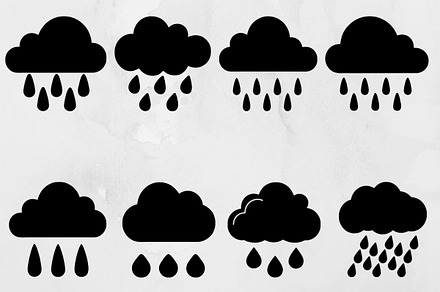 Rain Cloud Silhouette SVG