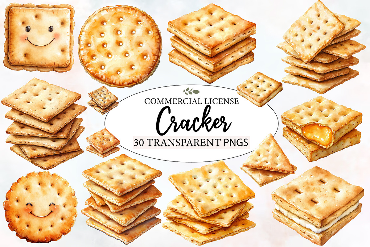 Cracker Watercolor Clipart, an Illustration by Designworld (Photo 1 of 7)
