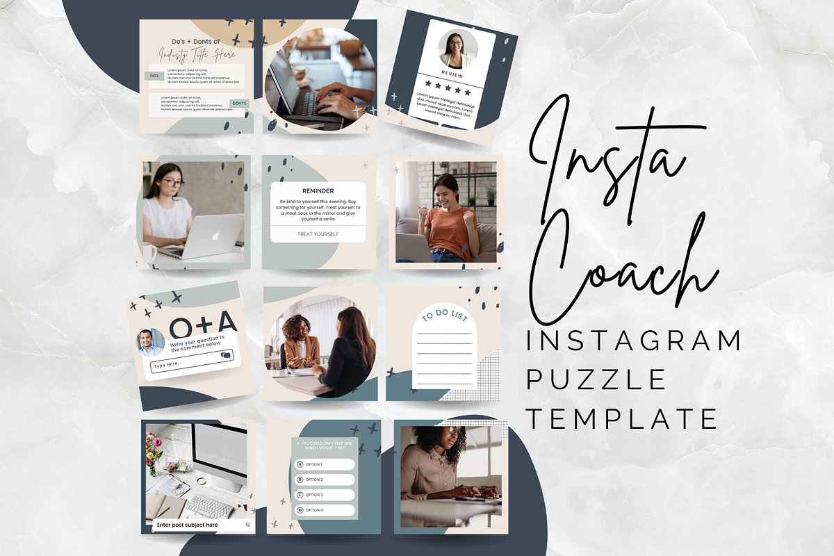 Blues Instagram Puzzle Template, a Social Media Template by Social Assumptions (Photo 6 of 10)