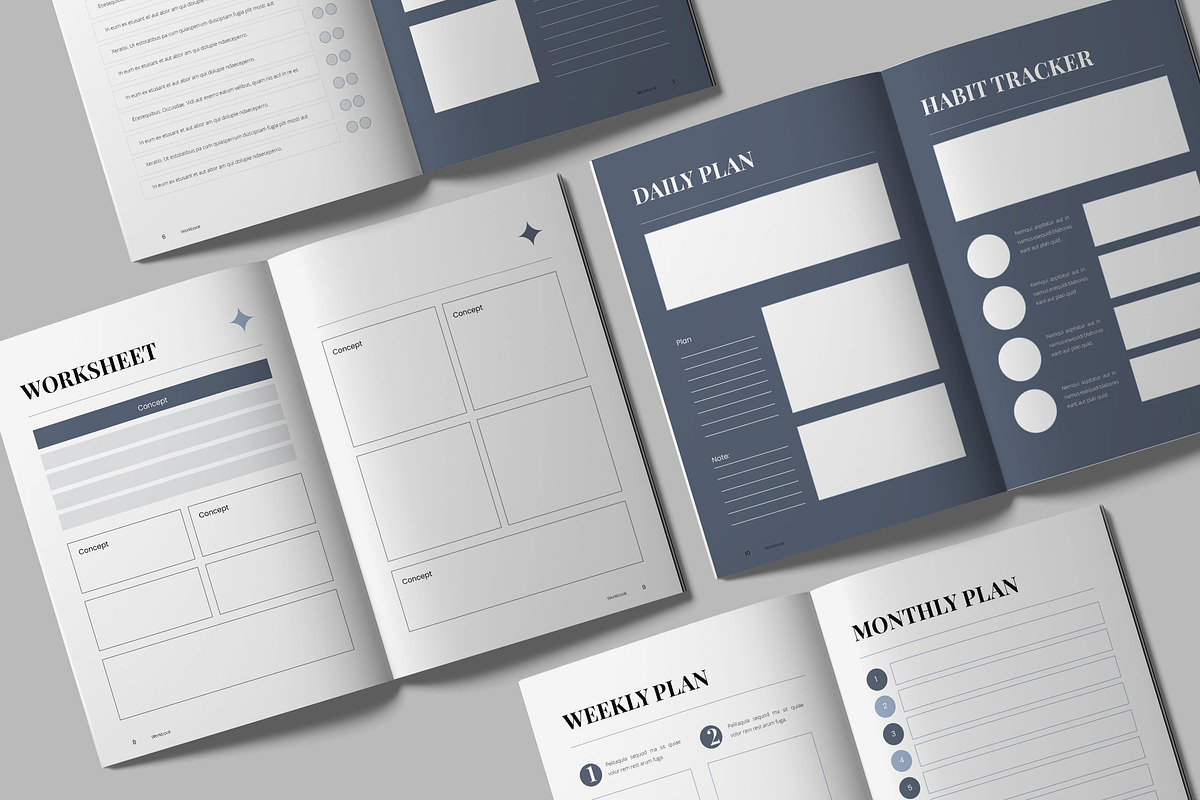 Daily Planner Simple Workbook, a Brochure Template by UICreative (Photo 4 of 5)
