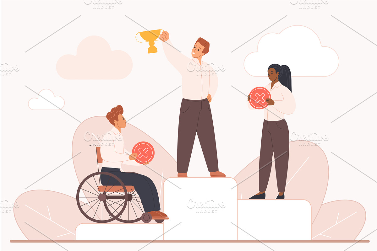 Ableism discrimination people, a Person Illustration by Lemberg Vector