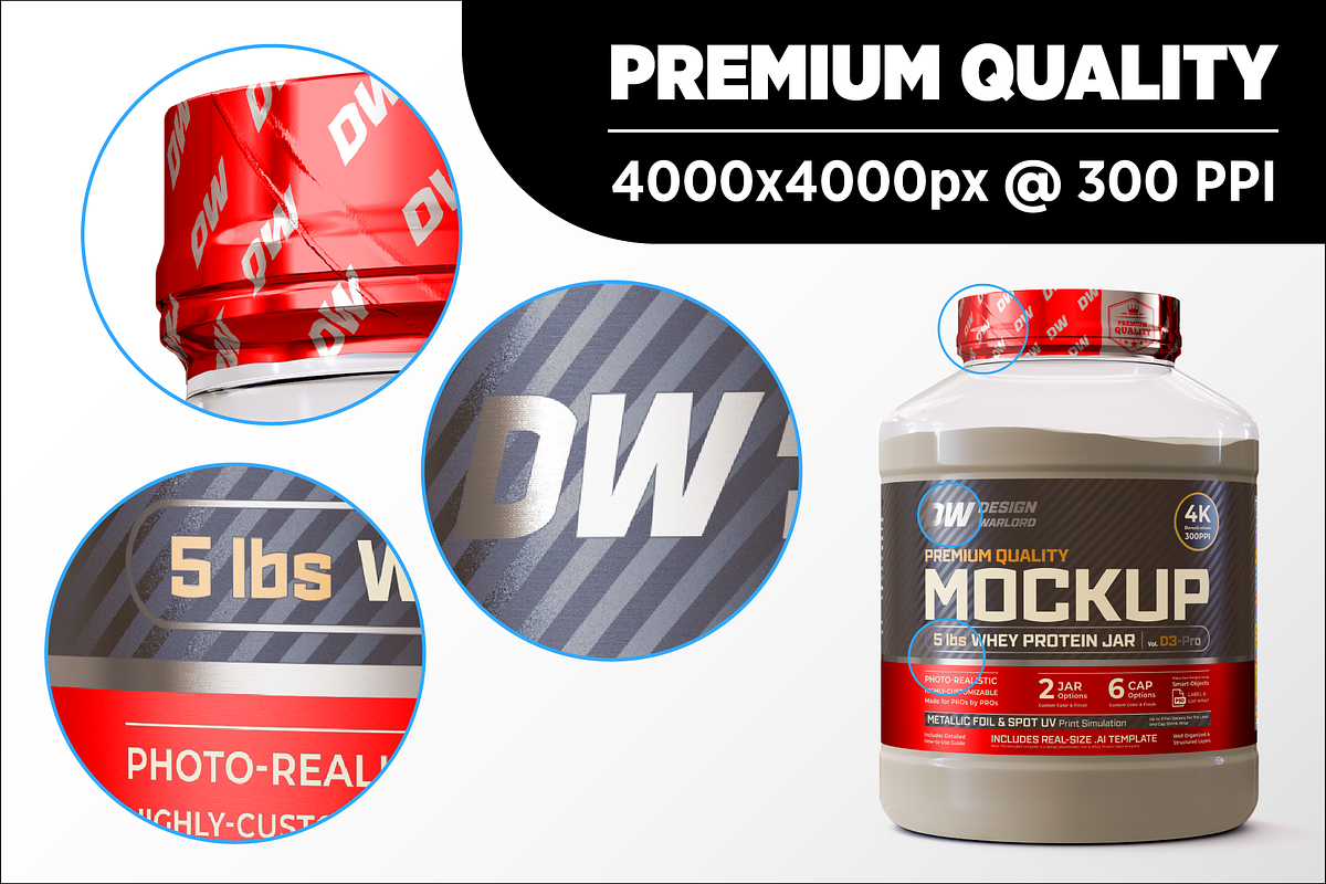 5lb Whey Protein Jar Mockup D3-Pro, a Packaging Mockup by Design Warlord (Photo 12 of 16)