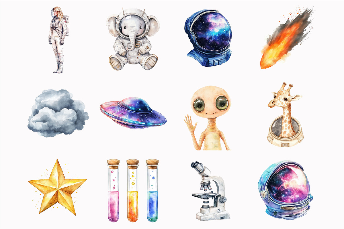 Cute Astronaut Clipart, an Illustration by Design Market (Photo 4 of 5)