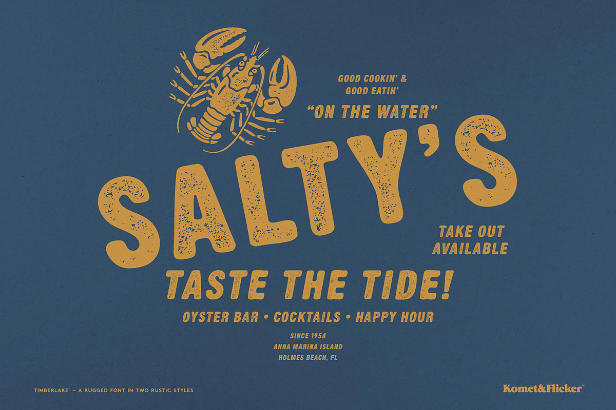 Timberlake - A Rustic & Rugged Font, a Sans Serif Font by Komet & Flicker (Photo 13 of 15)