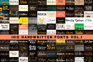 100 Handwritten Fonts vol.1