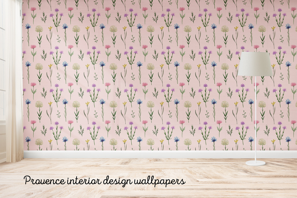 Watercolor Wildflowers. Patterns, a Pattern Graphic by Slastick (Photo 3 of 7)
