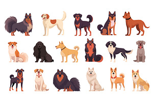 Dogs cartoon set. Dog, Collie, an Animal Illustration by Stock-Smart-Start