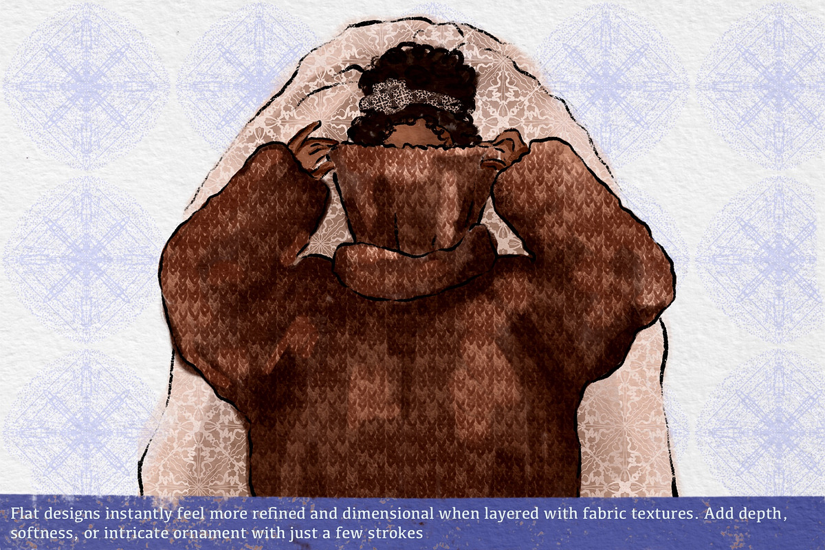 Fabric Texture Brushes for Procreate, a Brush Add-On by HabitusDesigns (Photo 2 of 9)