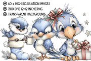 Christmas Bird Clipart Bundle, an Illustration by Pixels.Craft (Thumbnail 4 of 6)