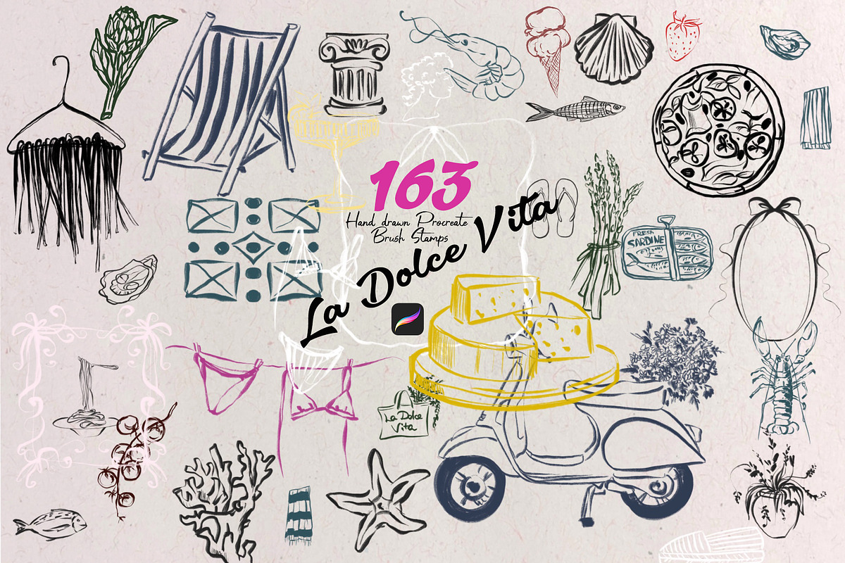 Italian Life Style Procreate Stamps, a Brushes & More by HabitusDesigns (Photo 1 of 19)