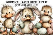 Whimsical Happy Easter Duck Clipart, an Illustration by Dream Creation (Thumbnail 1 of 7)