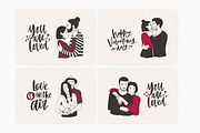 Love couples set + greeting cards, a Person Illustration by Good Studio (Thumbnail 4 of 10)
