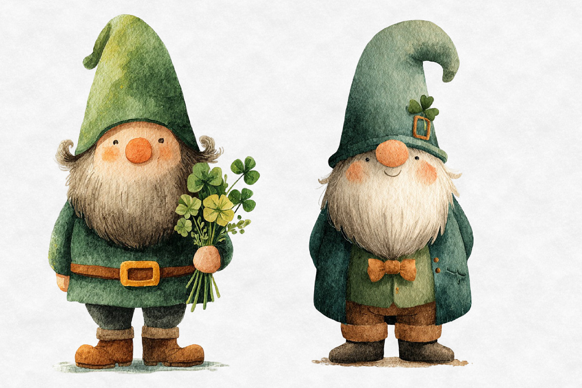 St Patrick’s Day gnome clipart, an Illustration by Designworld (Photo 4 of 6)