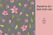 Bed linen seamless pattern set, a Decorative Illustration by Lytvynenko Anna (Thumbnail 4 of 5)