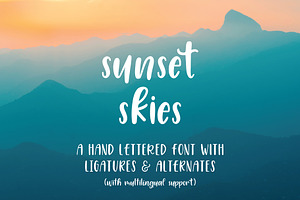 Sunset Skies Hand Lettered Font, a Sans Serif Font by Jordyn Alison Designs