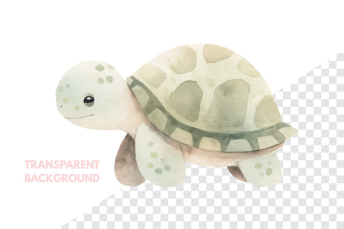 Cute Baby Turtle Animal, an Animal Illustration by ⋒DesignECShop⋒ (Photo 2 of 3)