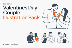 Valentine’s Day Couple Illustration, a Person Illustration by Eklip Studio
