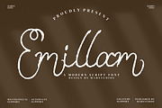 Emillam Script Fonts, a Script Font by mahstudios (Thumbnail 1 of 15)