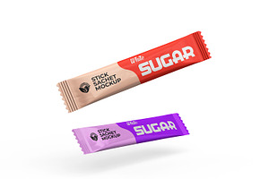 Slim White Sugar Sachet Mockup