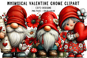 Whimsical Valentine Gnome Clipart, an Illustration by CreationArt (Thumbnail 1 of 6)