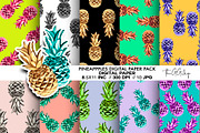 Pineapple Printable Paper Pack, a Pattern Graphic by The GG Shop (Thumbnail 1 of 5)