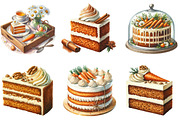 Watercolor Carrot Cake Clipart, a Seasonal Illustration by DreamArtGraphic (Thumbnail 2 of 4)