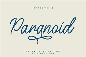 Paranoid - Elegant Monoline Font