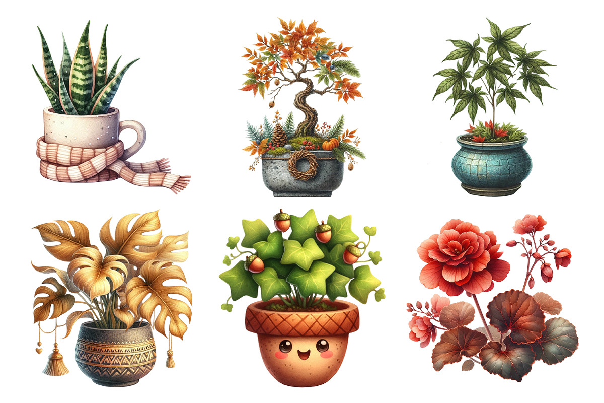 Positive Autumn Houseplant Clipart, an Illustration by Daily.Designs (Photo 4 of 5)