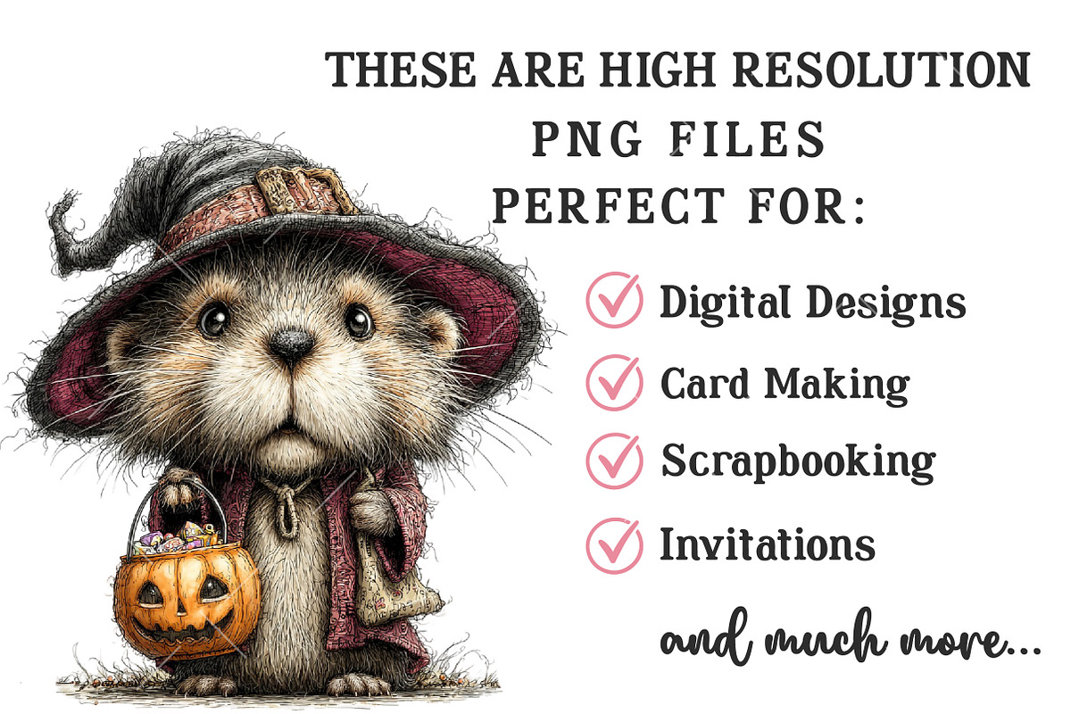 Watercolor Halloween Beaver Clipart, a Seasonal Illustration by OK Design (Photo 6 of 6)