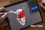 Hannya Mask 3D Model for Procreate, an Object 3D Model by InkRef (Thumbnail 5 of 6)