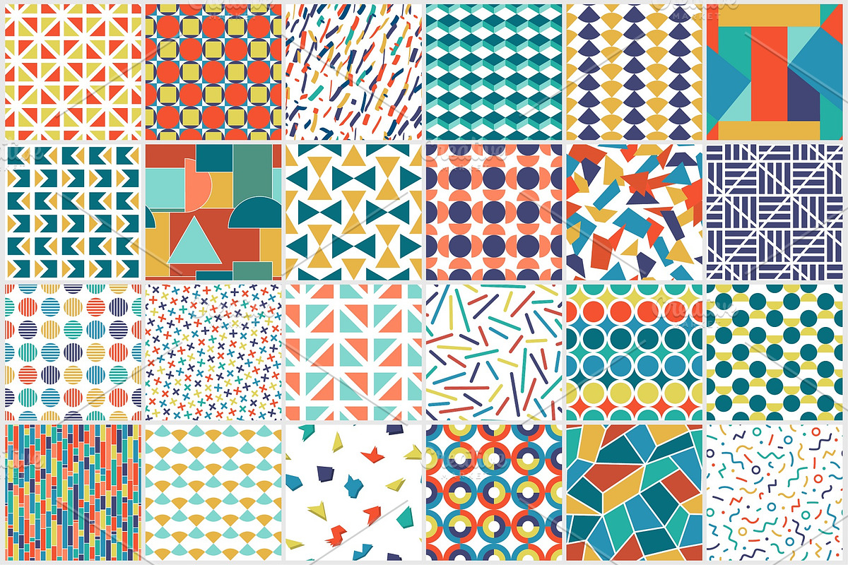 Color geometric seamless pattern set, a Pattern Graphic by ExpressShop (Photo 1 of 7)