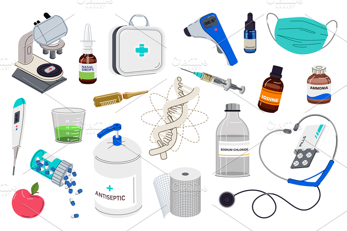 Medical Tools Set, an Object Illustration by alexdndz