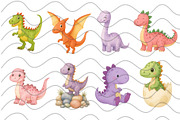 Cute Dinosaur Clipart Bundle, an Animal Illustration by maryamdesignarts (Thumbnail 4 of 10)