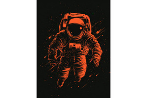 An astronaut clad in an orange suit, a Technology Photo by ZinetroN