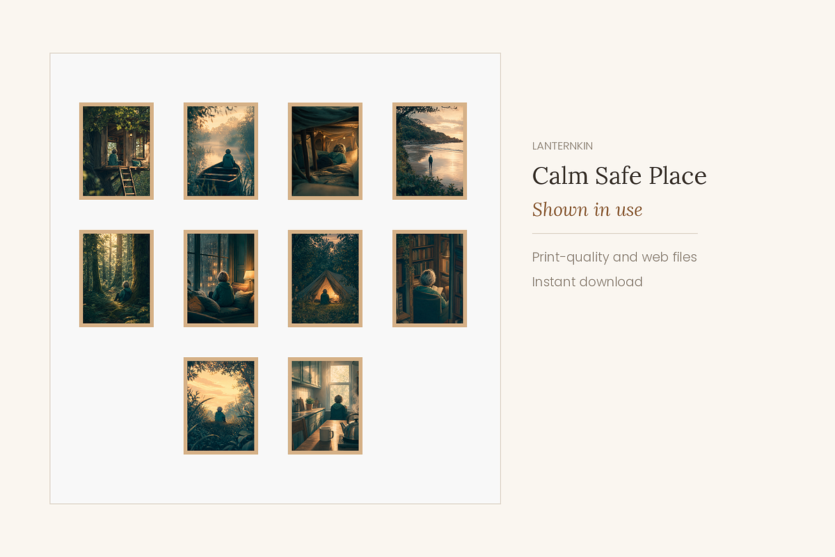 Calm Safe Place, Set of 10, a Decorative Illustration by LanternkinStudio (Photo 3 of 11)