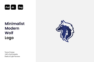 Minimalist Modern Wolf Logo, a Branding & Logo Template by Luxury Logos
