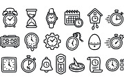 Hand Drawn Time Icon Set, an Illustration by designvectx (Thumbnail 1 of 3)