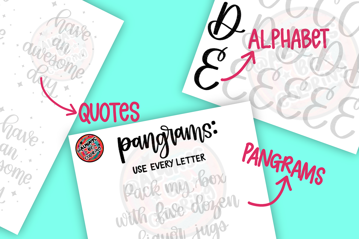 Lettering Practice Workbook Bundle, a Brush Add-On by AlwaysBeColoring