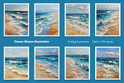 Ocean Waves Illustration, a Decorative Illustration by Housui Patterns (Thumbnail 3 of 12)