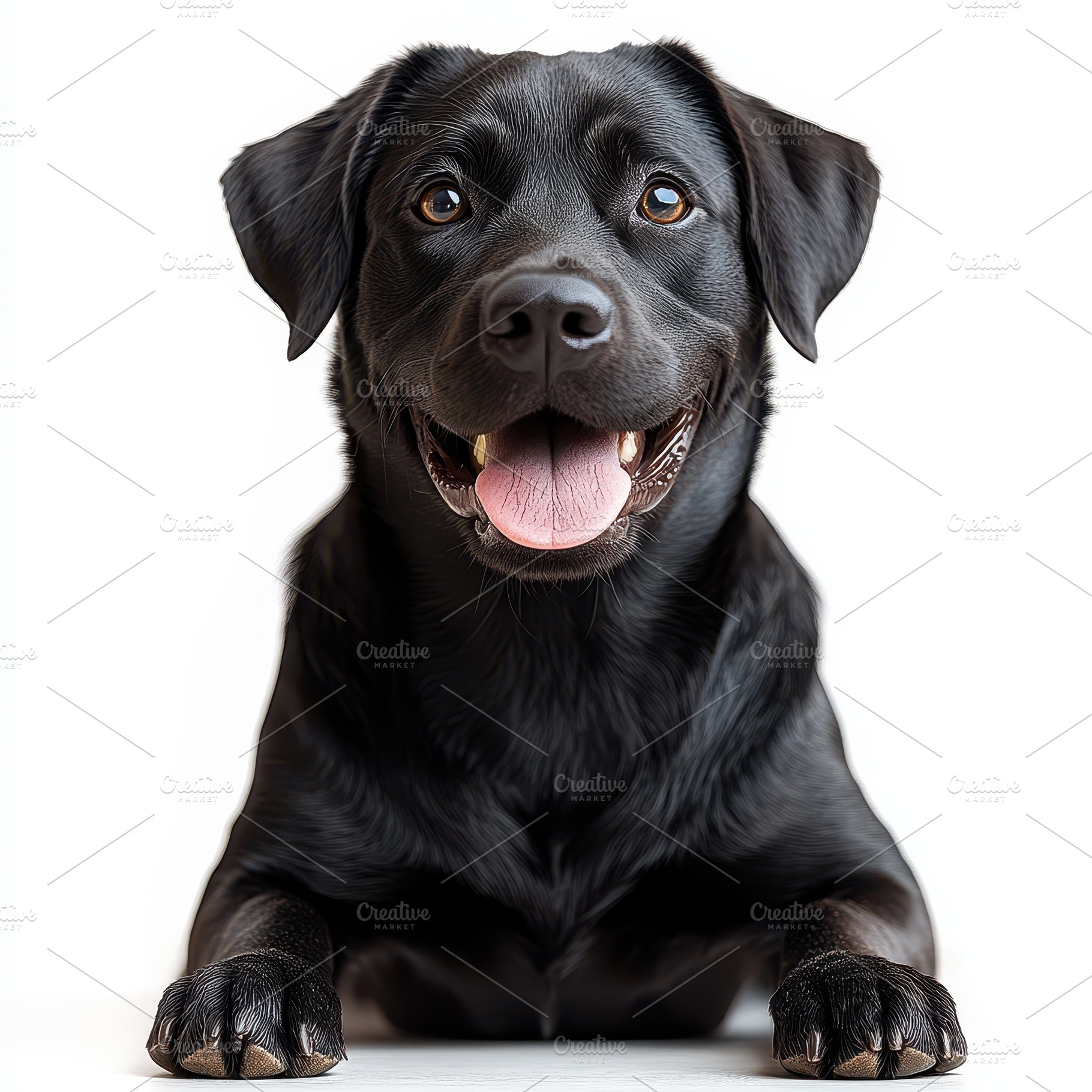 Happy Black Labrador Retriever Dog P, an Animal Photo by Pixeness Studio
