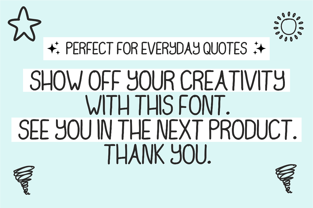Fancy Doodle - Handwritten Font, a Handwritten Font by KiddoGlyphs Studio (Photo 4 of 4)