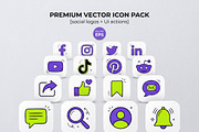 Social Media UI Icon EPS Bundle, a Technology Illustration by NH graphic (Thumbnail 2 of 3)