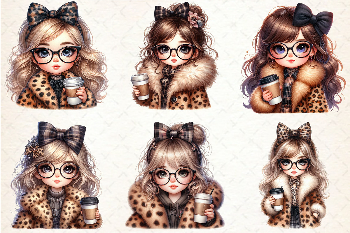 Girl Clipart, Leopard Bow Clip Art,, an Illustration by Rose Art (Photo 4 of 4)