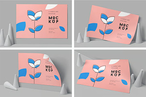 Landscape Paper Poster Mockups, an Advertising Mockup by megostudi0