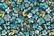 Blue, teal, green, rust and ochre, a Pattern Graphic by Anya-D (Thumbnail 1 of 7)